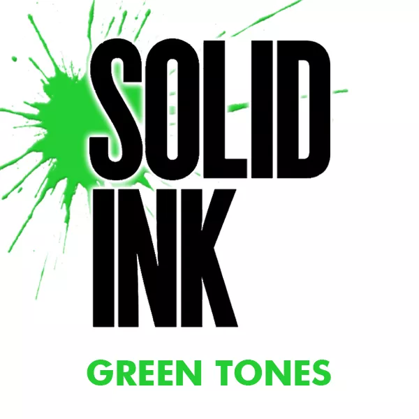 solid ink green  tones