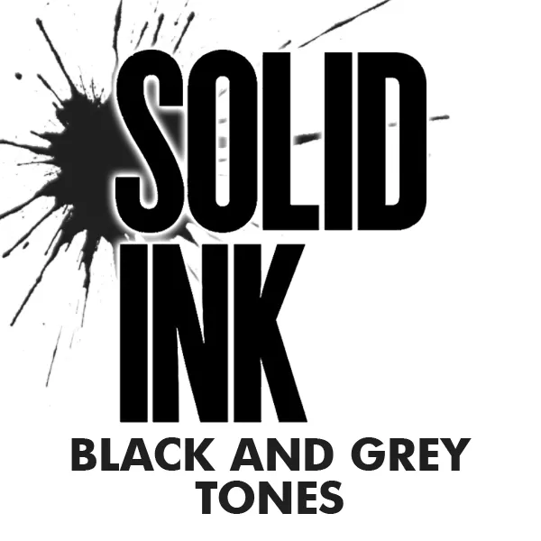 solid ink black and grey  tones